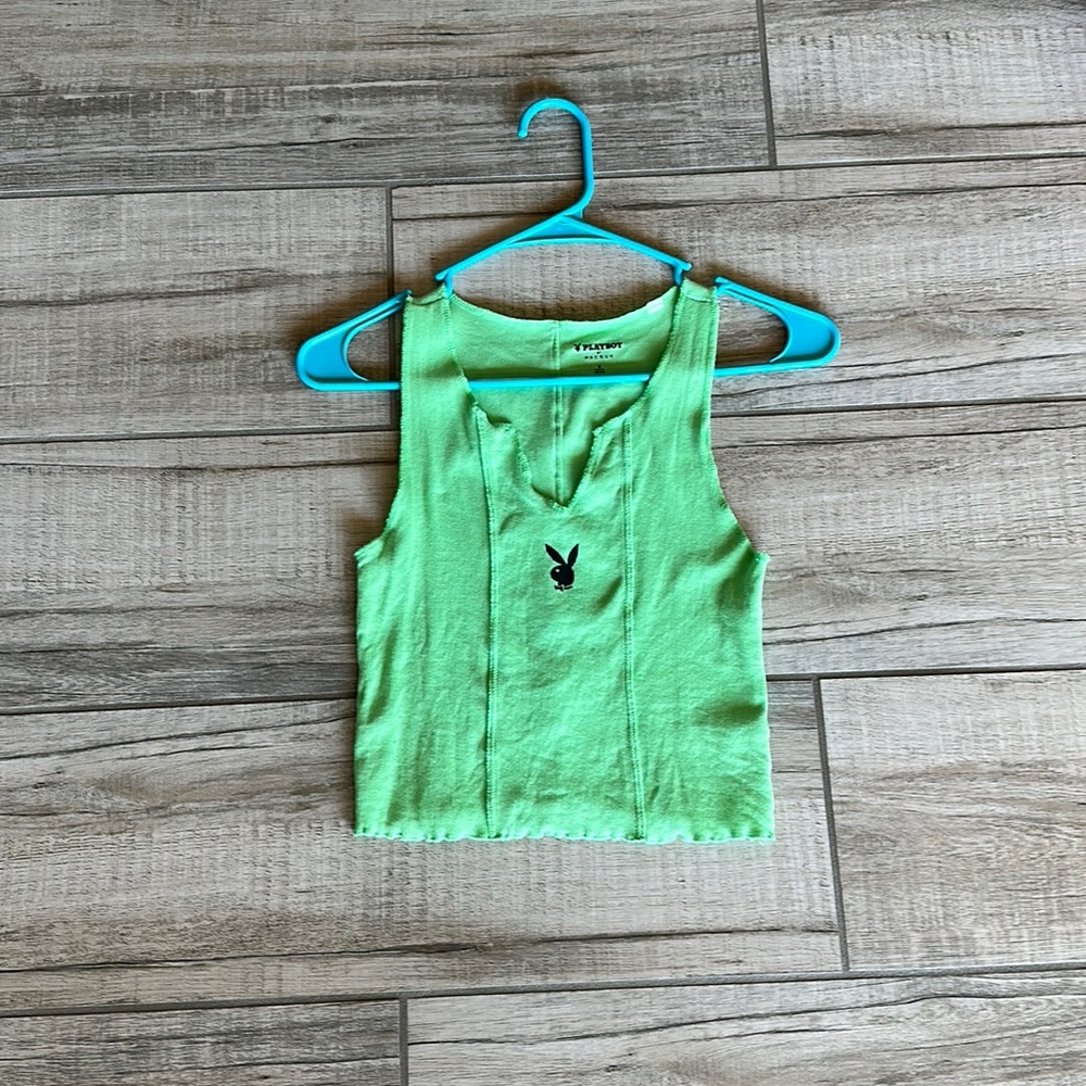 Playboy green tank top.